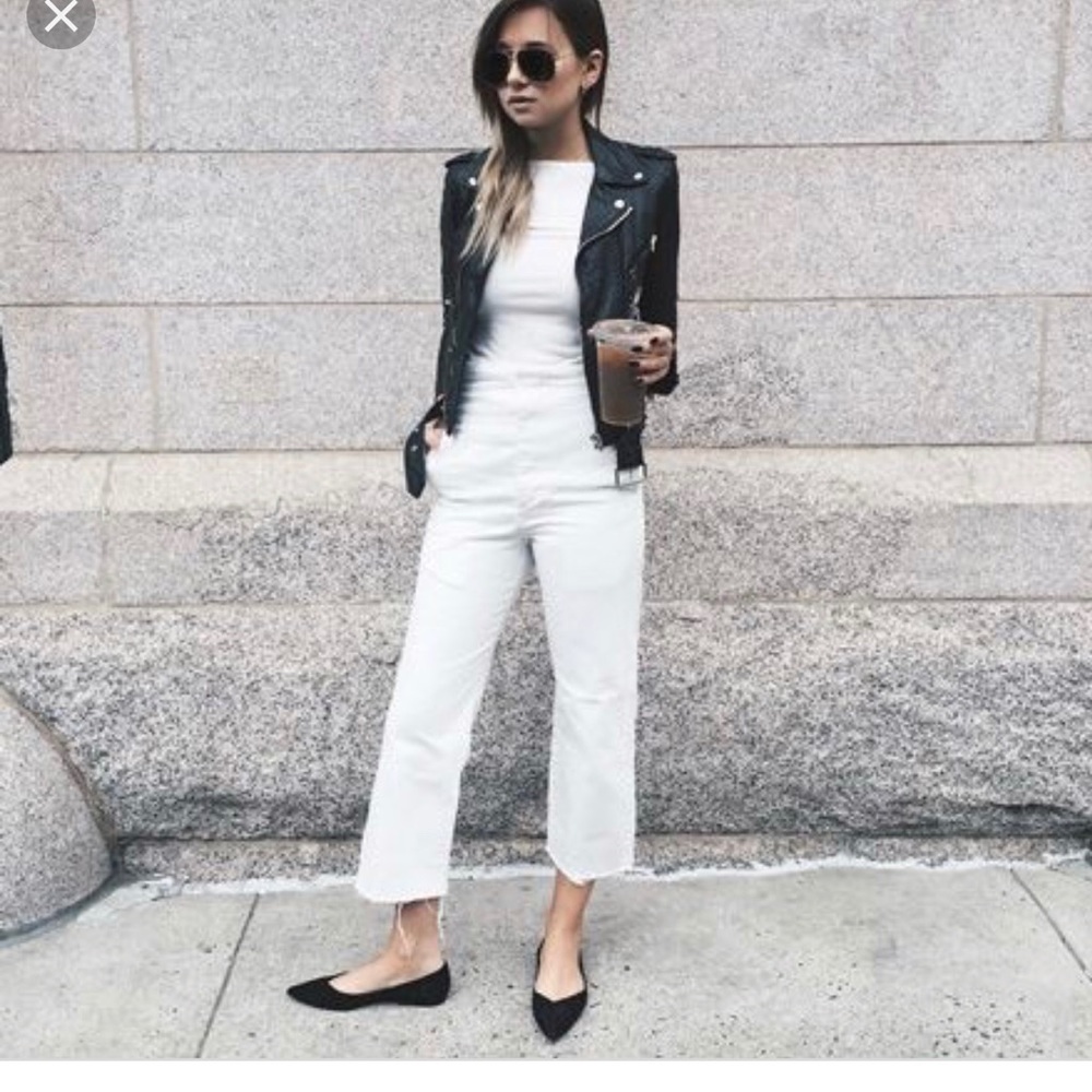 Free People Cropped white jeans